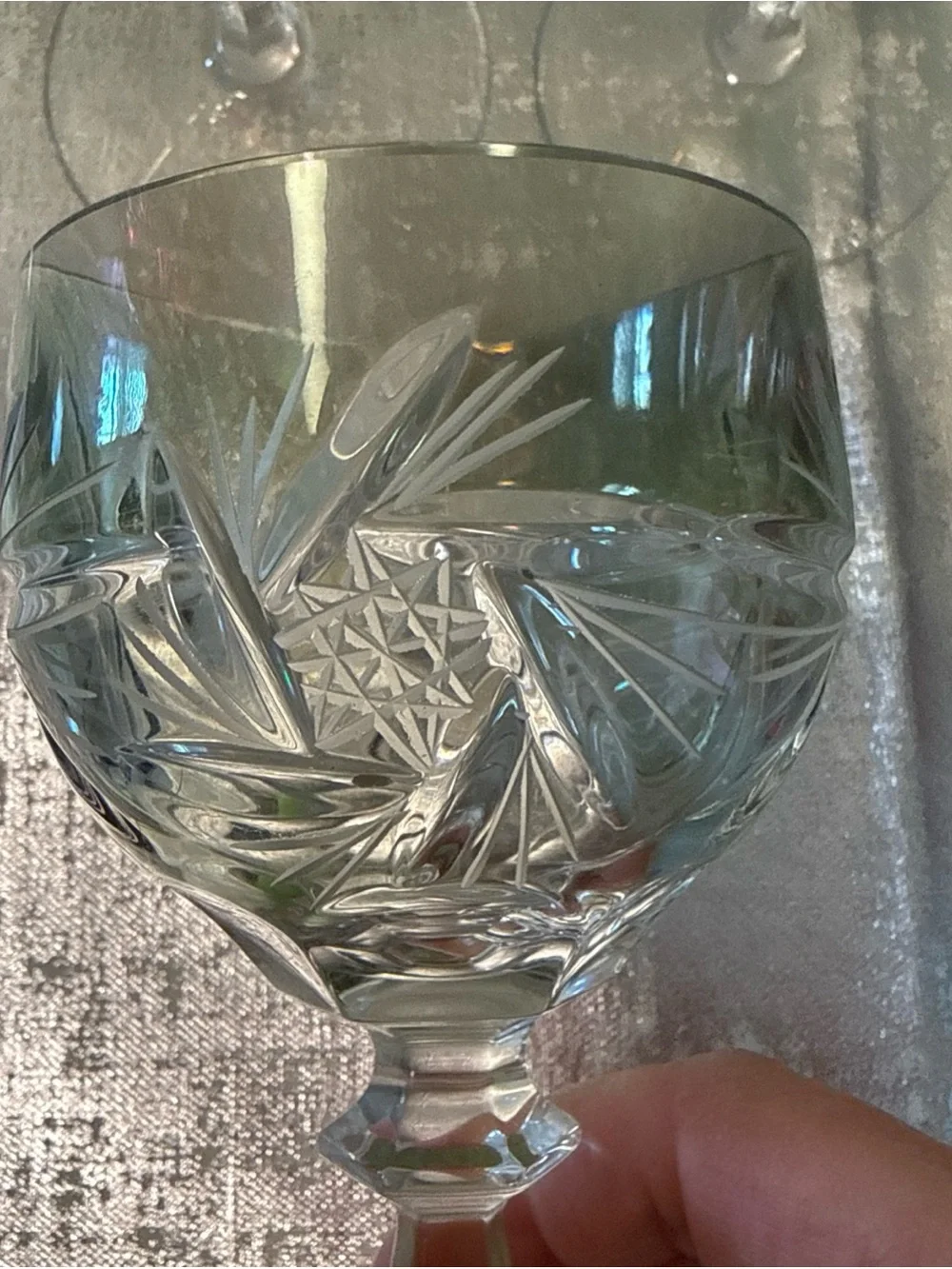 Multicolor Cut Crystal Wine Glasses - Set of 5